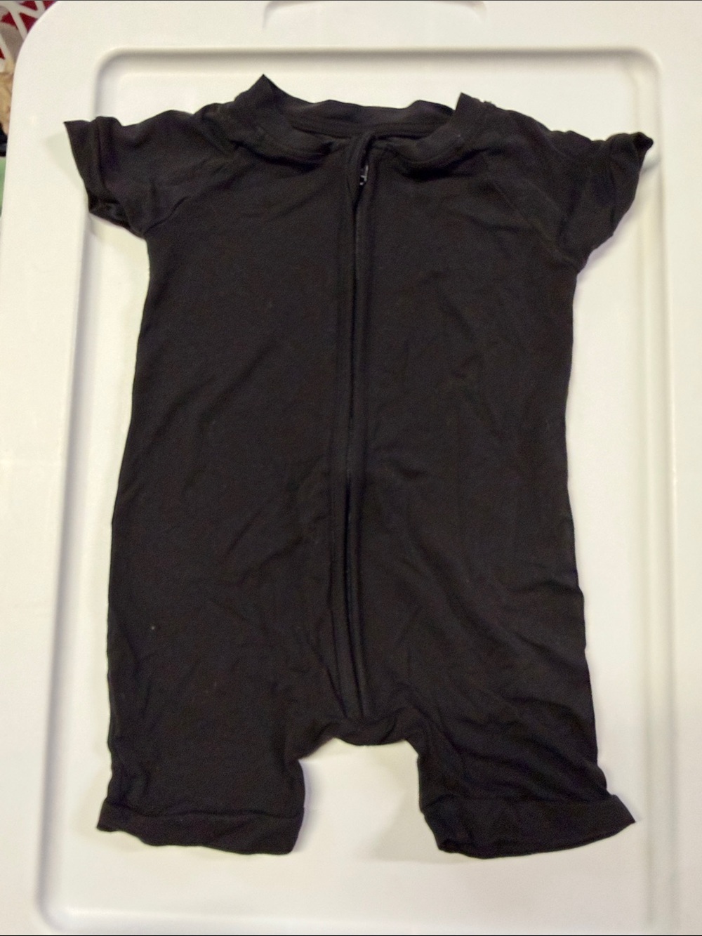 Little Sleepies Black Short-Sleeve Zip One-Piece